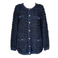 L.K. Bennett Clyde Tweed Cardigan – Black/Navy, Size S – pre-loved