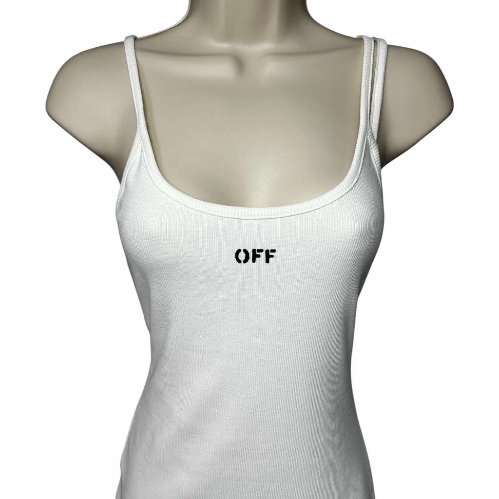 Off-White Ribbed Logo Mini Dress – IT44 (UK12) – pre-loved
