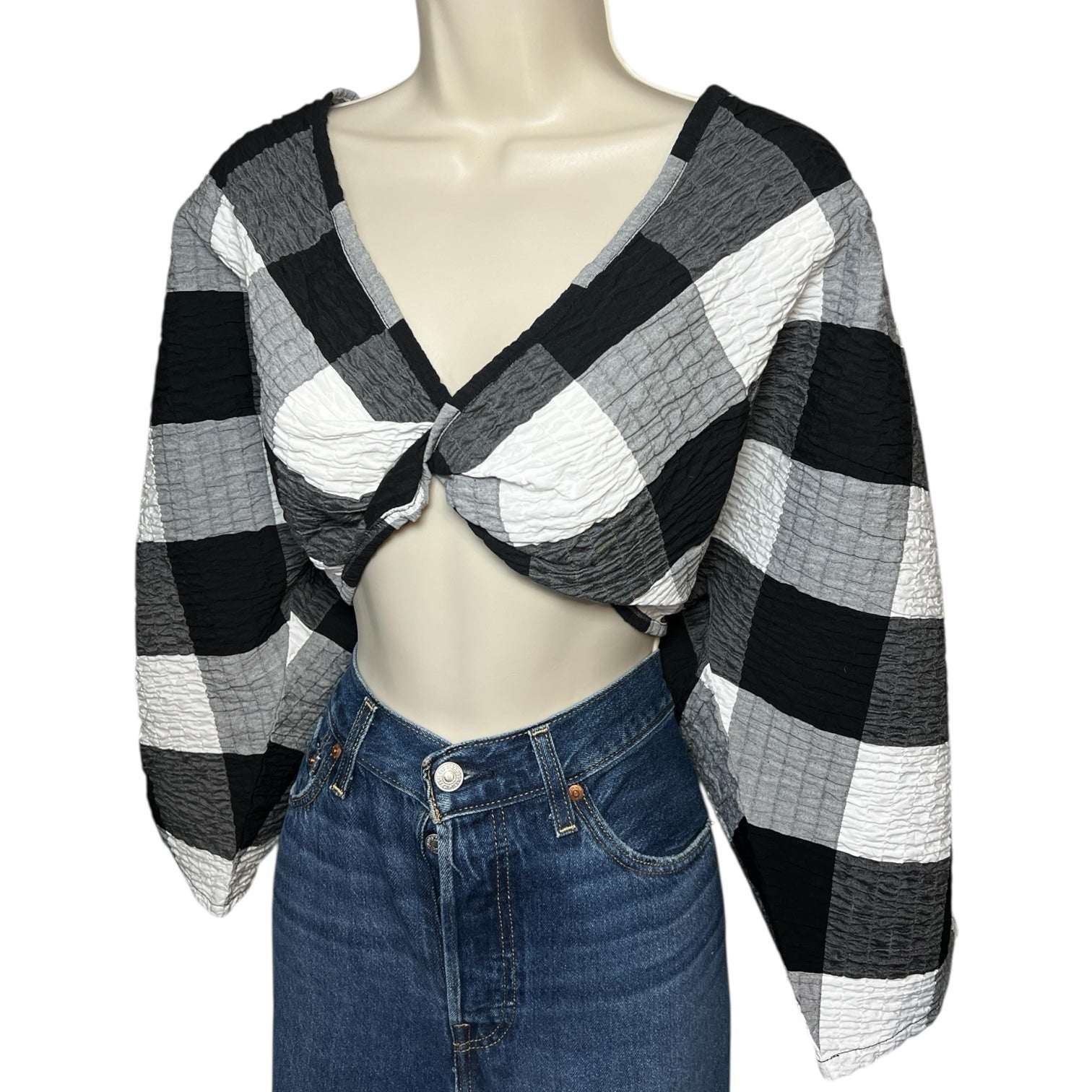 Mara Hoffman Justine Organic Cotton Plaid Crop Top – M – pre-loved