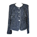 Theyskens’ Theory Tweed Collarless Blazer – Distressed, Silk-Lined, US 6 – pre-loved