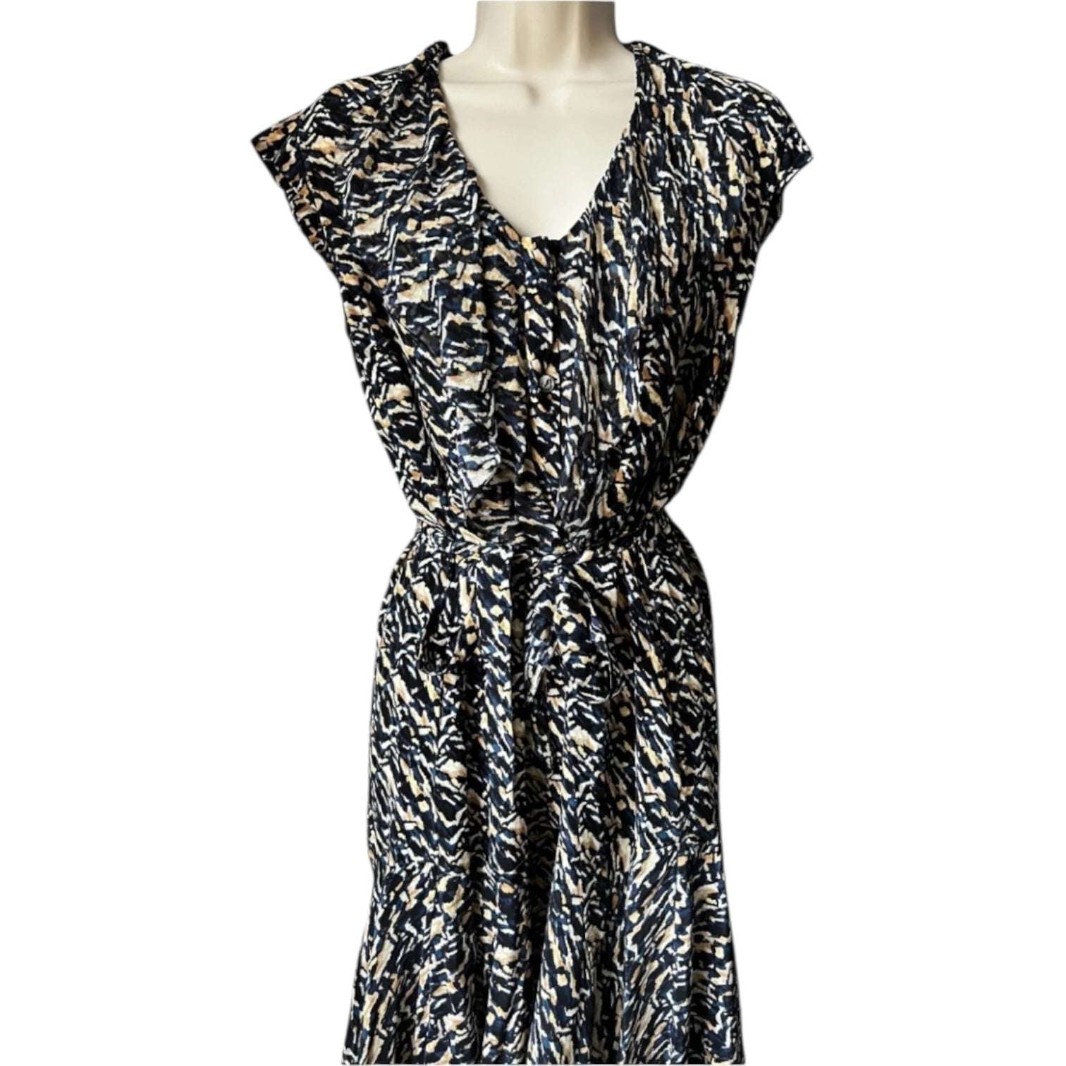 Saloni Silk Ruffle Button Mini Dress – UK8 – pre-loved