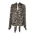 Kitri London Leopard Jacquard Pussy-Bow Blouse – S – pre-loved