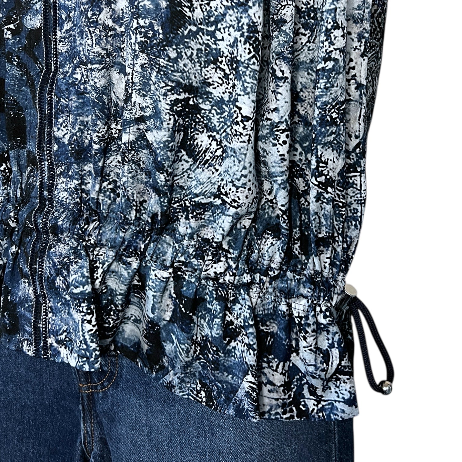 HIGH by Claire Campbell Tech Tie-Dye Mesh Cut-Out Sleeveless Drawstring Top – UK12 – pre-loved