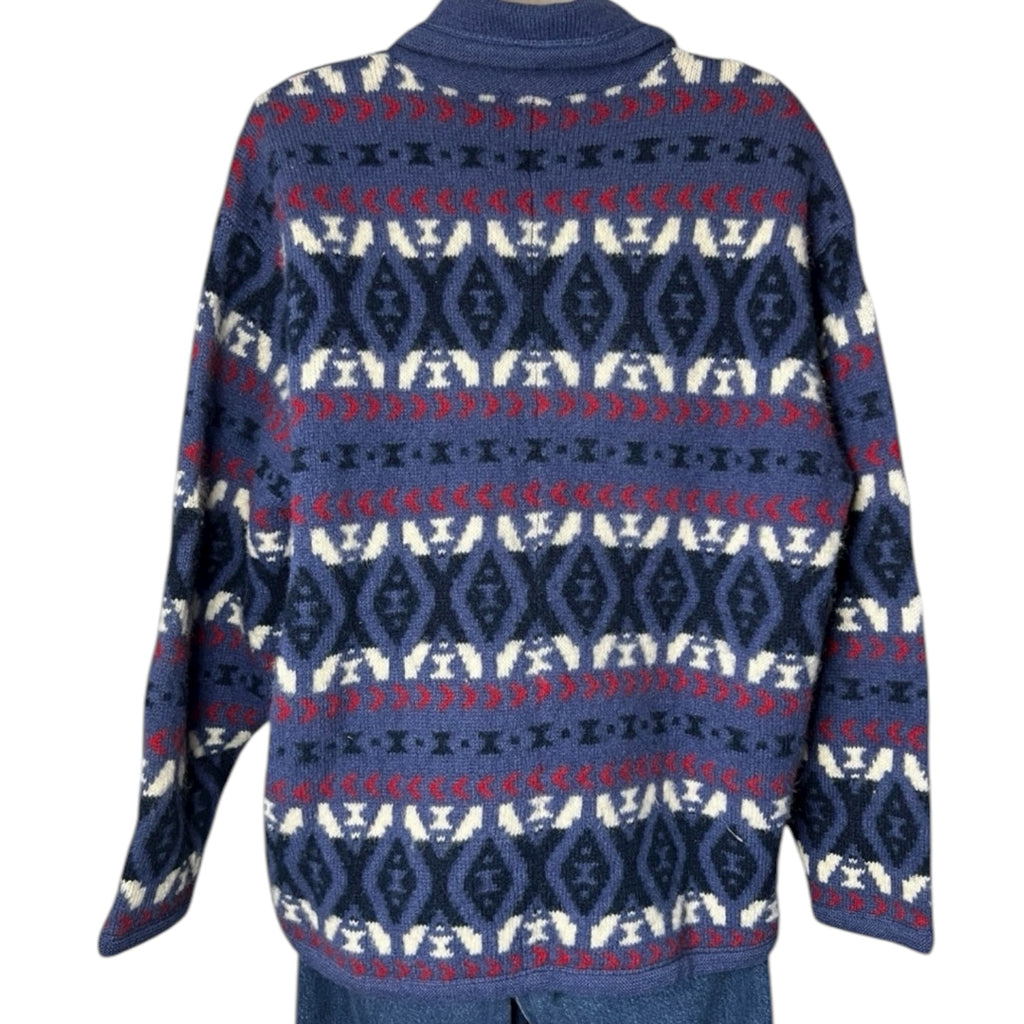 Vintage Laura Ashley Wool Knit Intarsia Cardigan – M – pre-loved