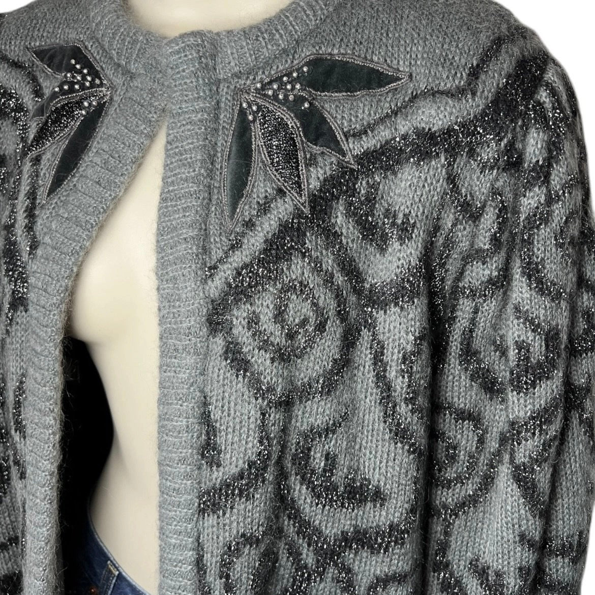 Vintage Escada Embroidered Mohair Open Coat Cardigan – FR36 – pre-loved