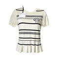 Red Valentino Intarsia Knit Peplum Short Sleeve Top – S – pre-loved