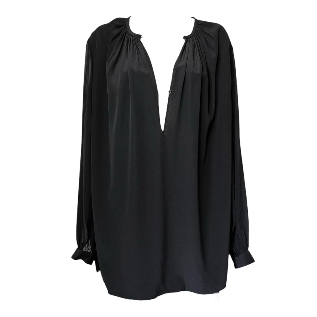 Joseph Silk Carlton Keyhole Long Sleeve Blouse – FR38 – pre-loved