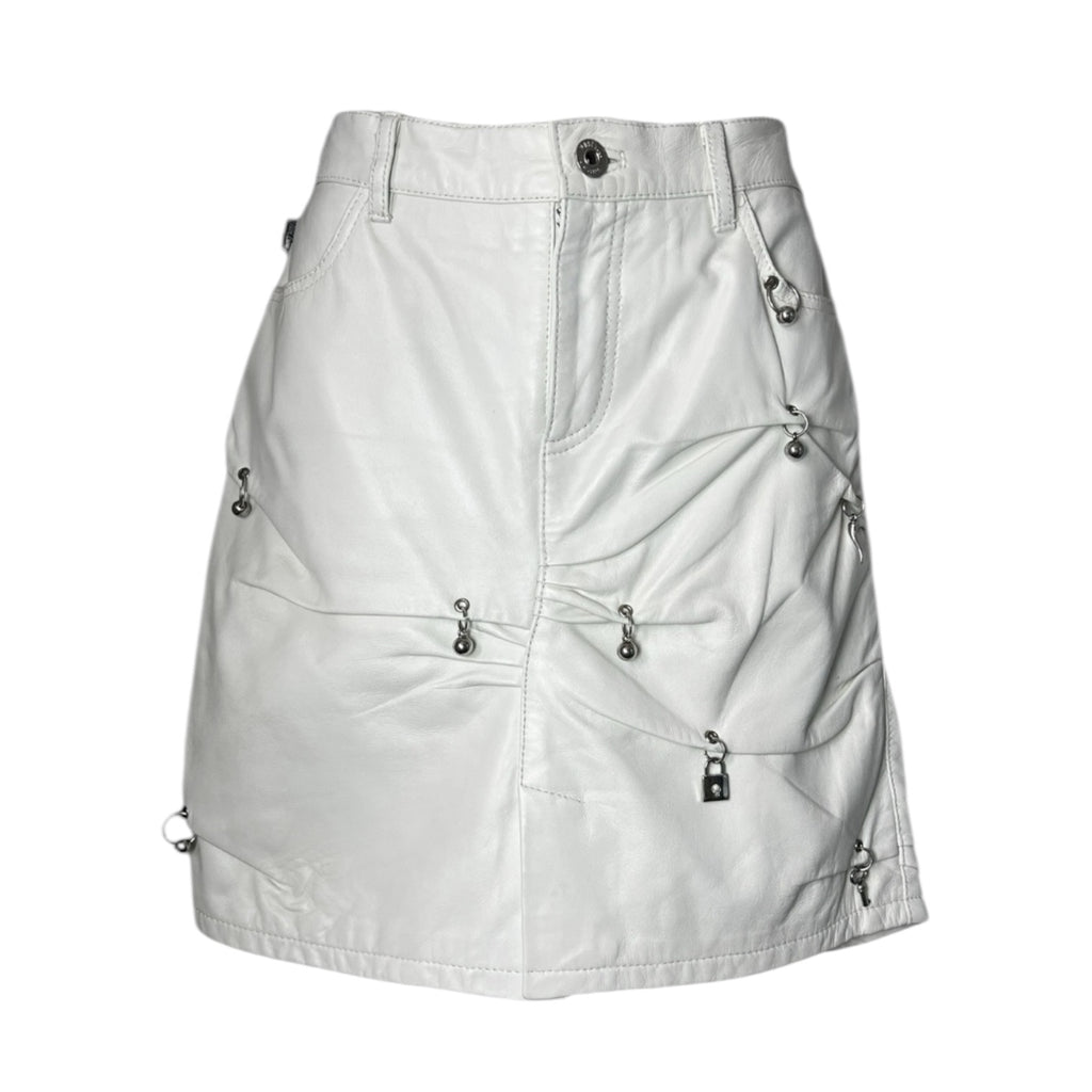 Vintage Moschino Leather Piercing Mini Skirt – UK10 – pre-loved