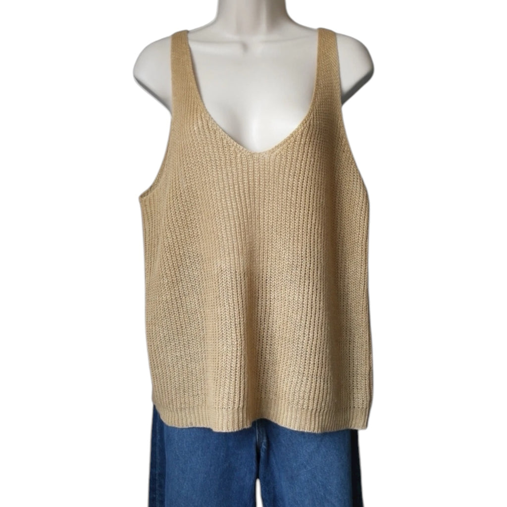 Nili Lotan Nala Linen Open-Knit Tank – L – pre-loved