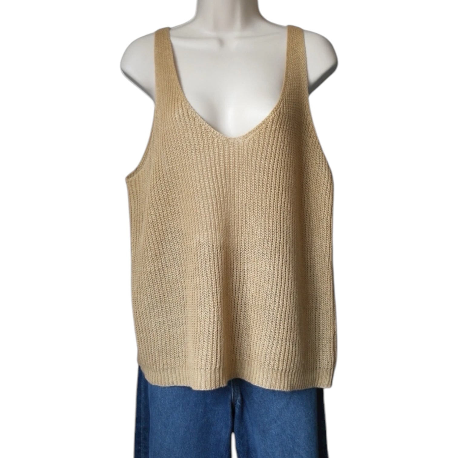 Nili Lotan Nala Linen Open-Knit Tank – L – pre-loved