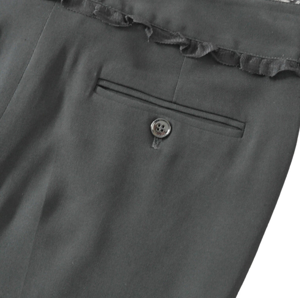 Dolce & Gabbana Black Ruffle Waist Trousers – Slim Fit, IT 42 – pre-loved