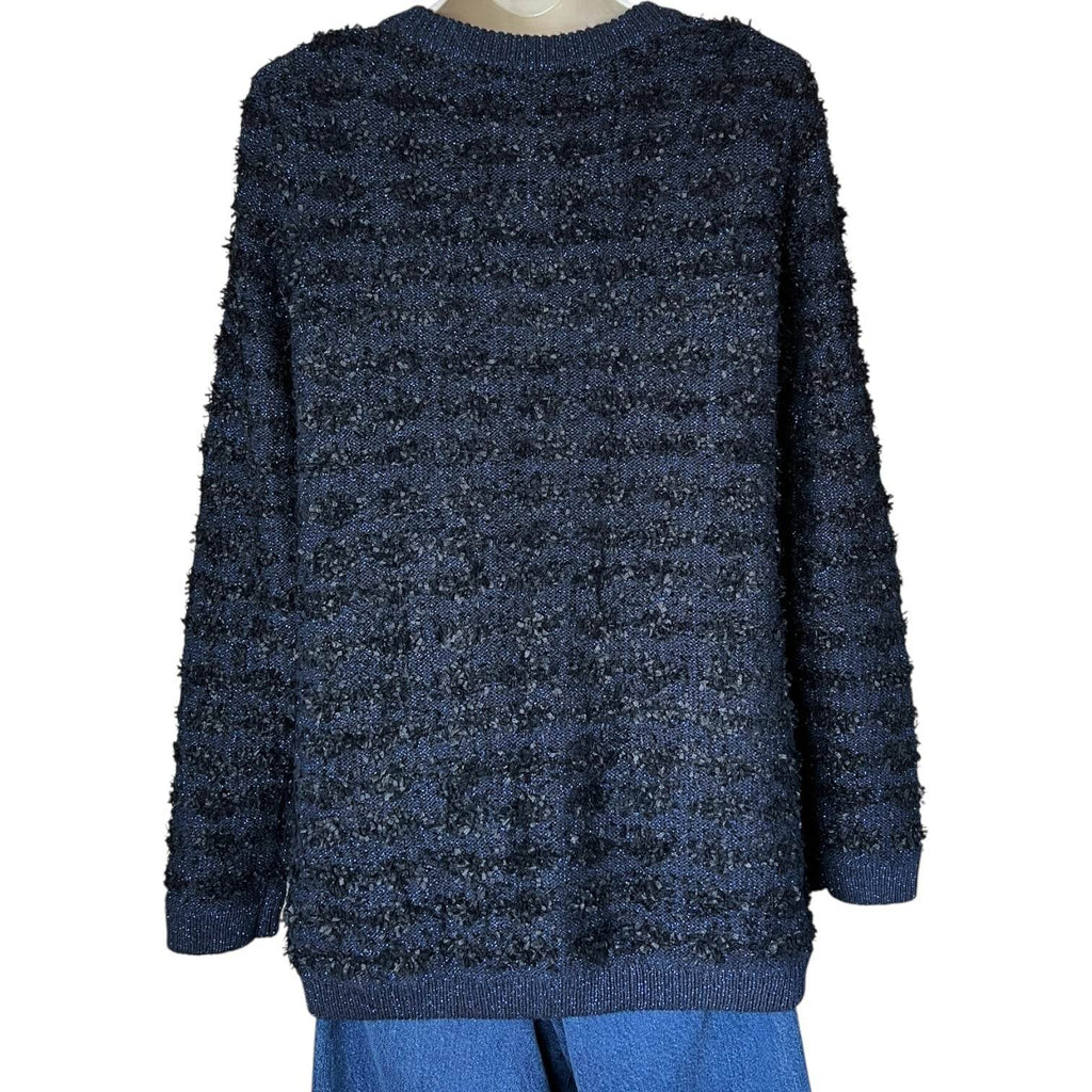 L.K. Bennett Clyde Tweed Cardigan – Black/Navy, Size S – pre-loved
