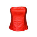 STAUD Cherry Red Vegan Leather Bustier Crop Top – US4 (UK8) – pre-loved