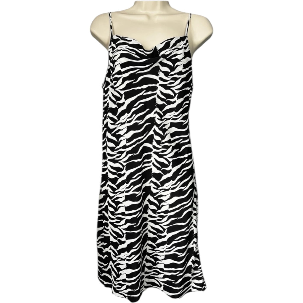 Rixo Zebra Print Silk Cowl Neck Slip Mini Dress - S – pre-loved