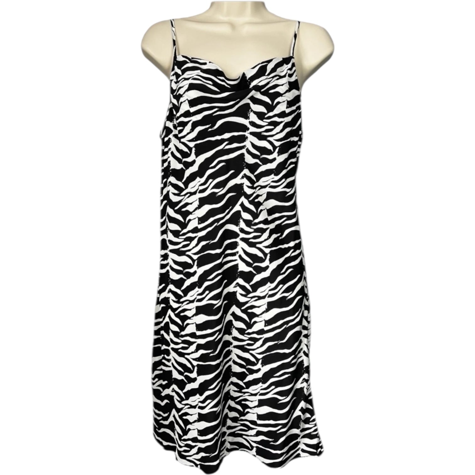Rixo Zebra Print Silk Cowl Neck Slip Mini Dress - S – pre-loved