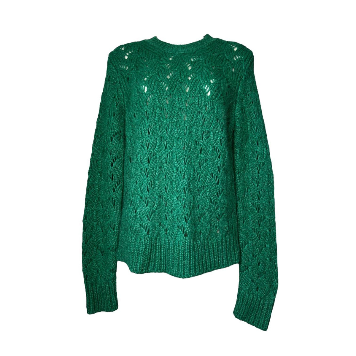 Maje Mohair Wool Pointelle Knit Jumper – Green, Size 2 (UK10) – pre-loved