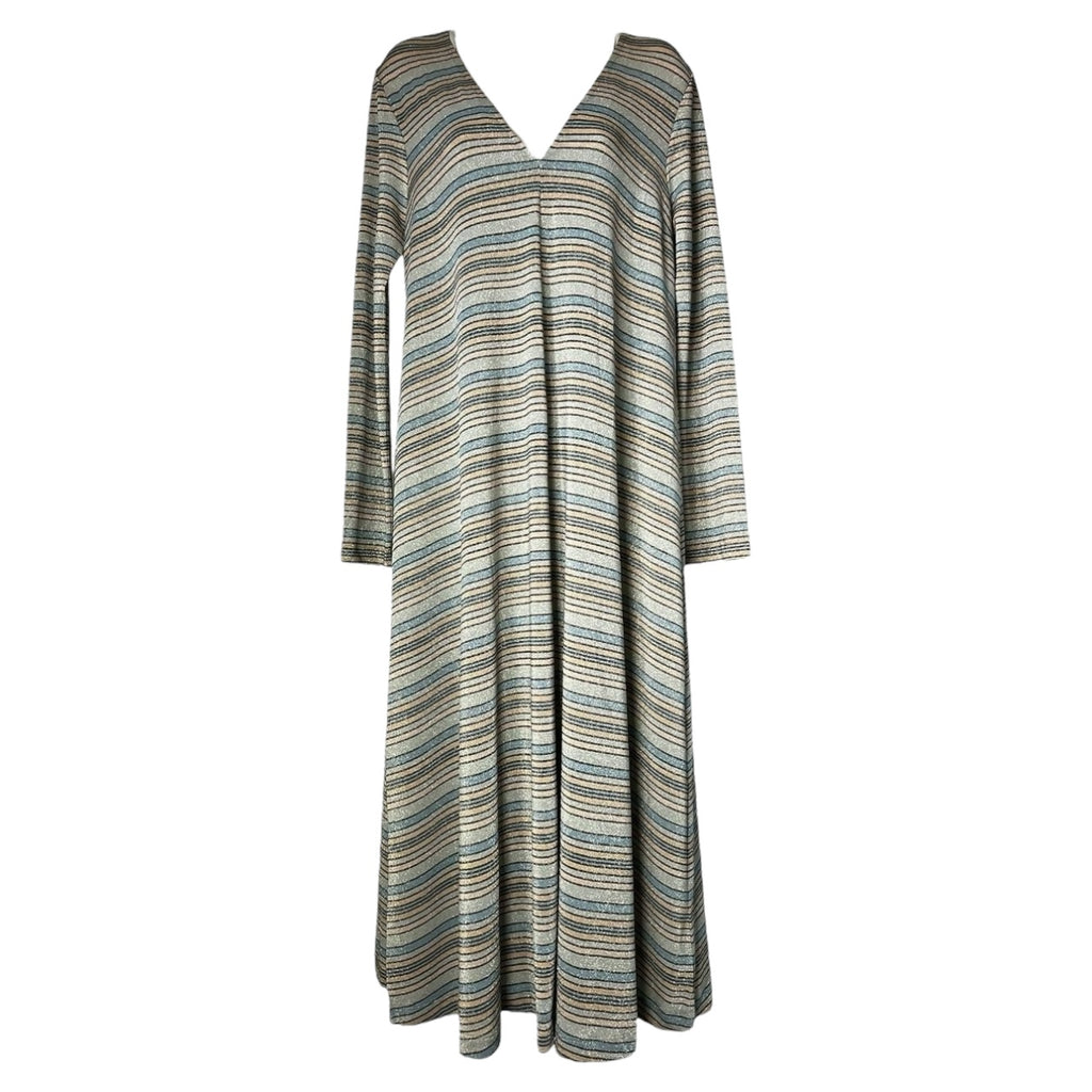 Stine Goya Metallic Stripe Relaxed Midi Dress – S – pre-loved