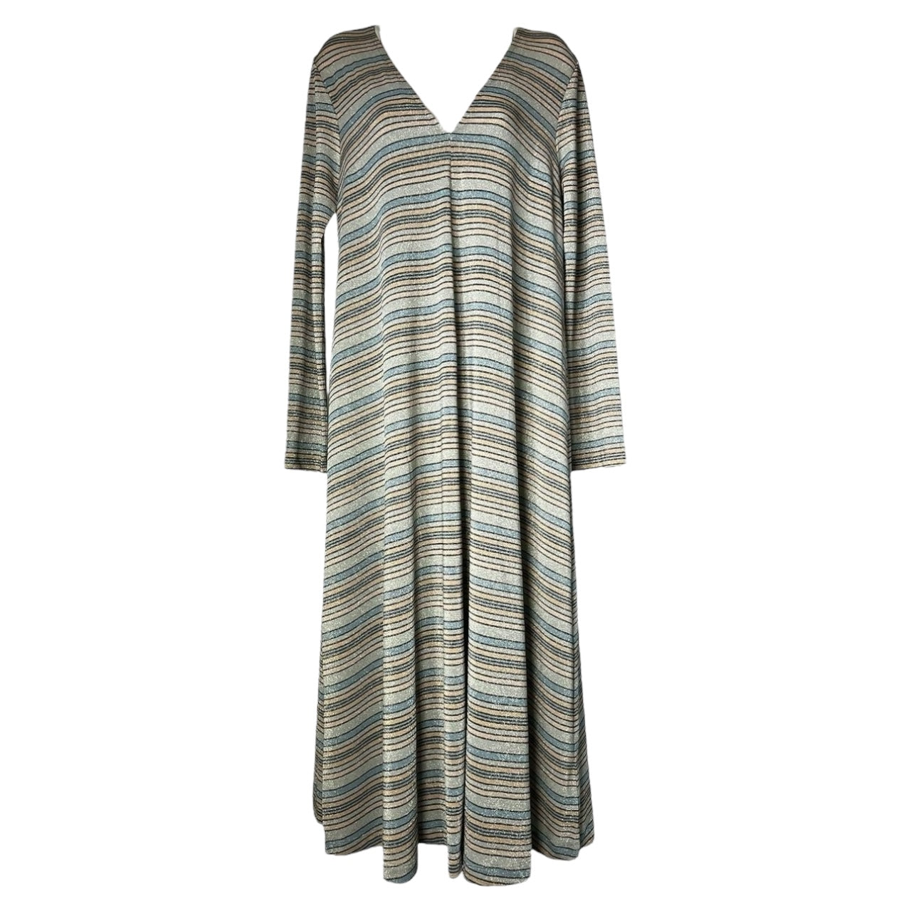 Stine Goya Metallic Stripe Relaxed Midi Dress – S – pre-loved
