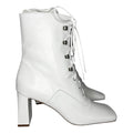 By Far Claude White Leather Lace-Up Ankle Boots – EU 38