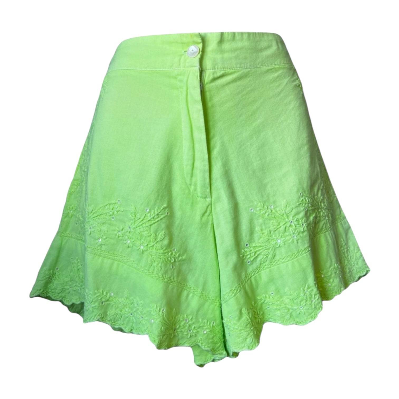 Juliet Dunn Embroidered Scalloped Mini Shorts – Size 1 (UK8) – pre-loved