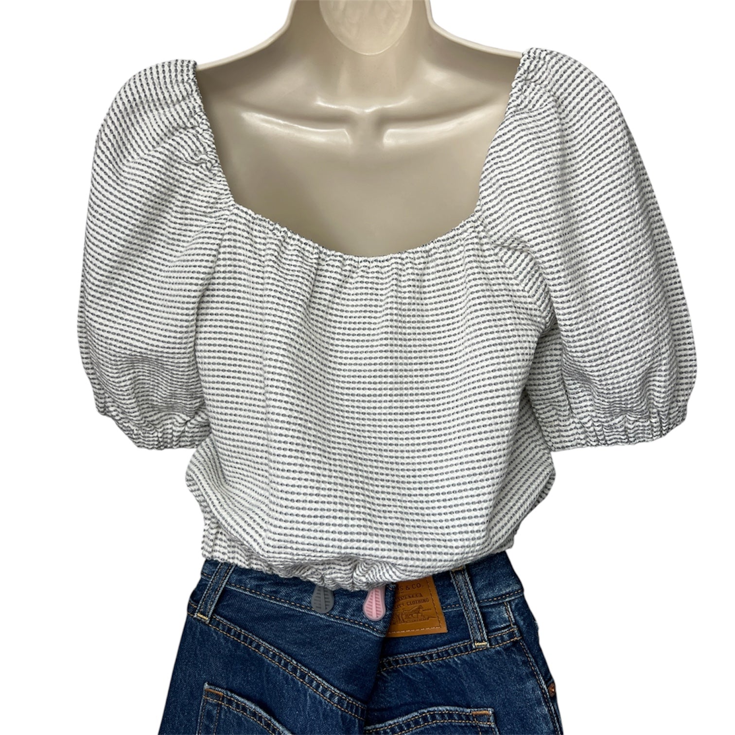 Casa Raki Organic Cotton Seersucker Crop Top – XS – pre-loved