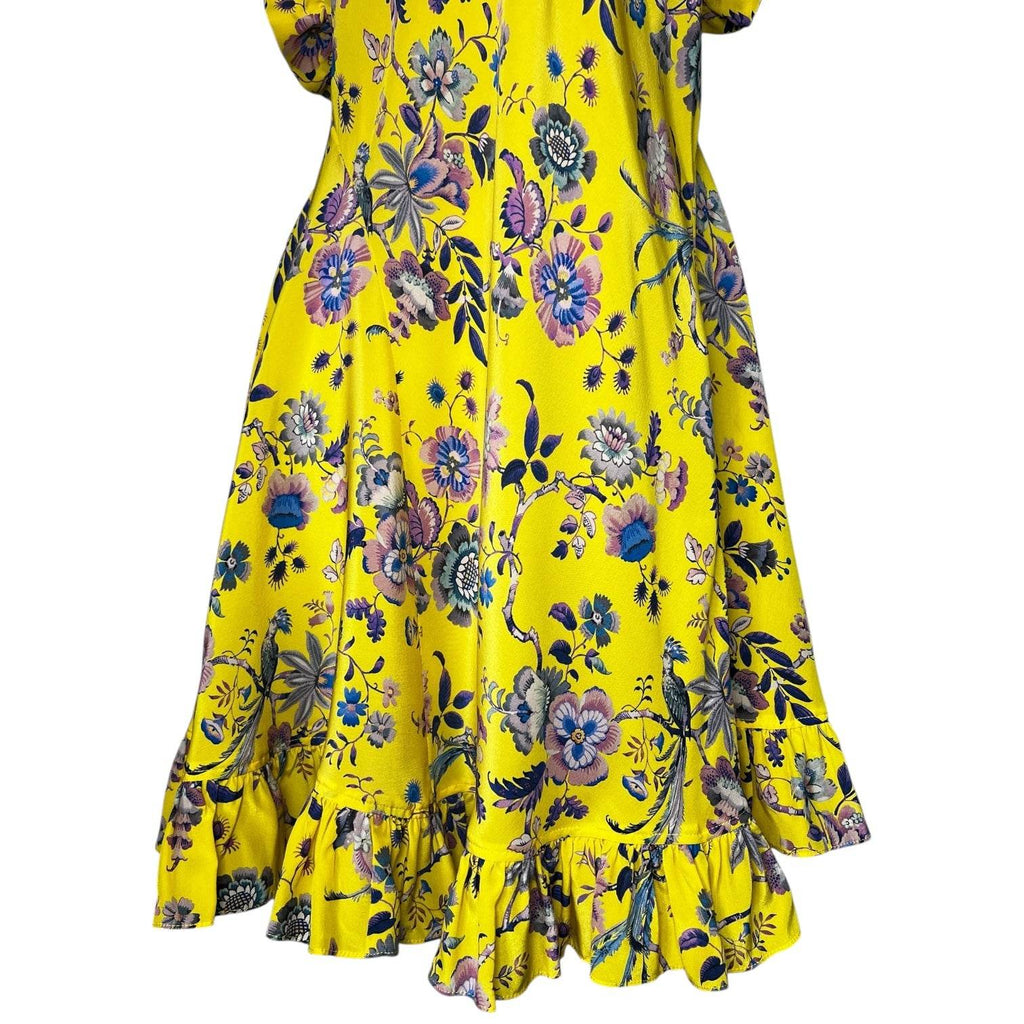 Les Rêveries Floral Silk Ruffle Mini Dress – Liberty Fabric, US2 (UK6) – pre-loved