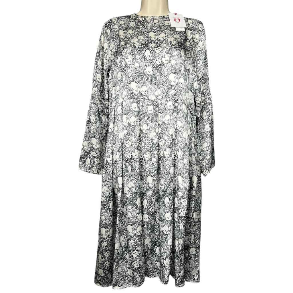 Shrimps Silk Pleated Face Print Dress – UK8 – pre-loved
