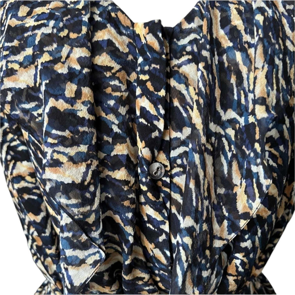 Saloni Silk Ruffle Button Mini Dress – UK8 – pre-loved
