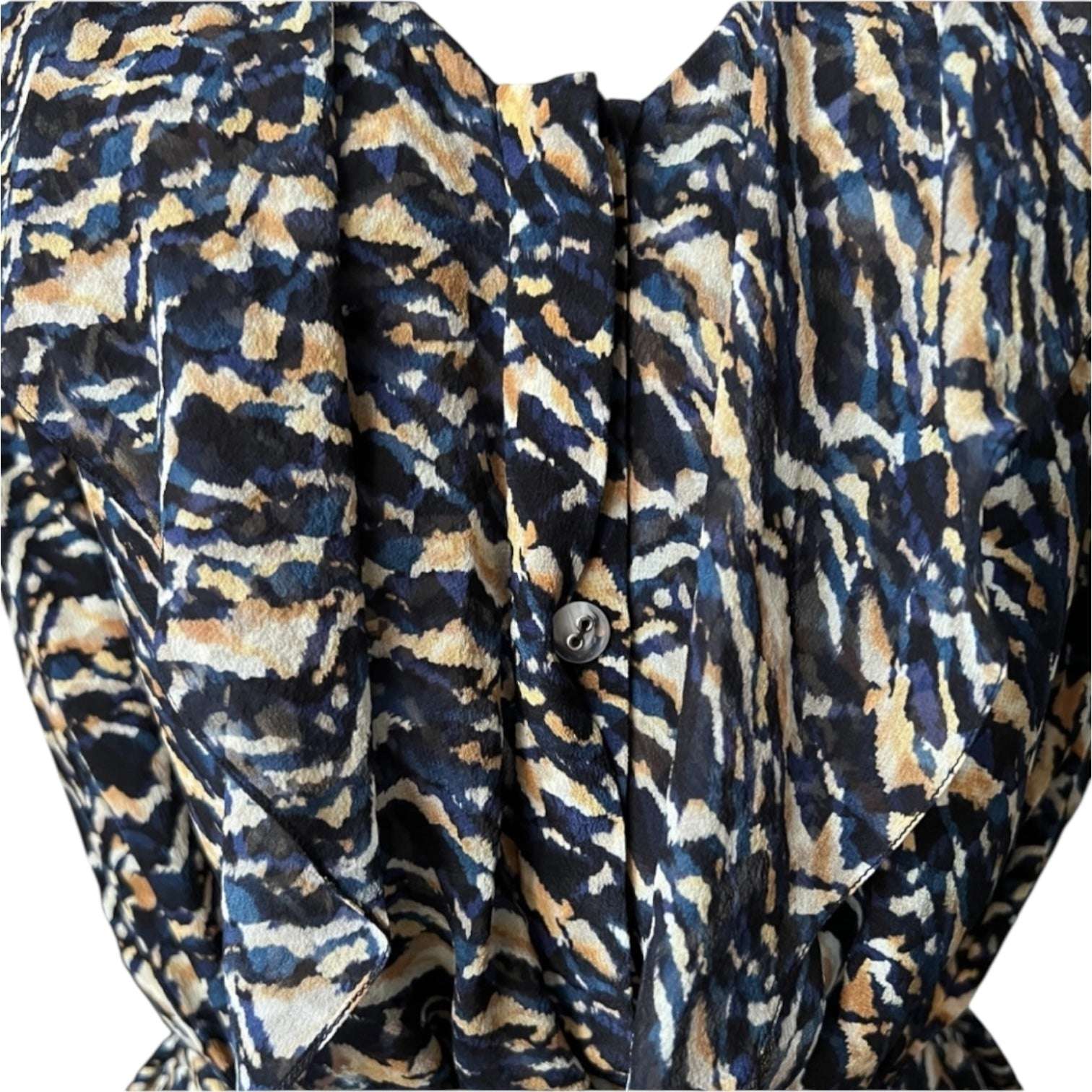 Saloni Silk Ruffle Button Mini Dress – UK8 – pre-loved