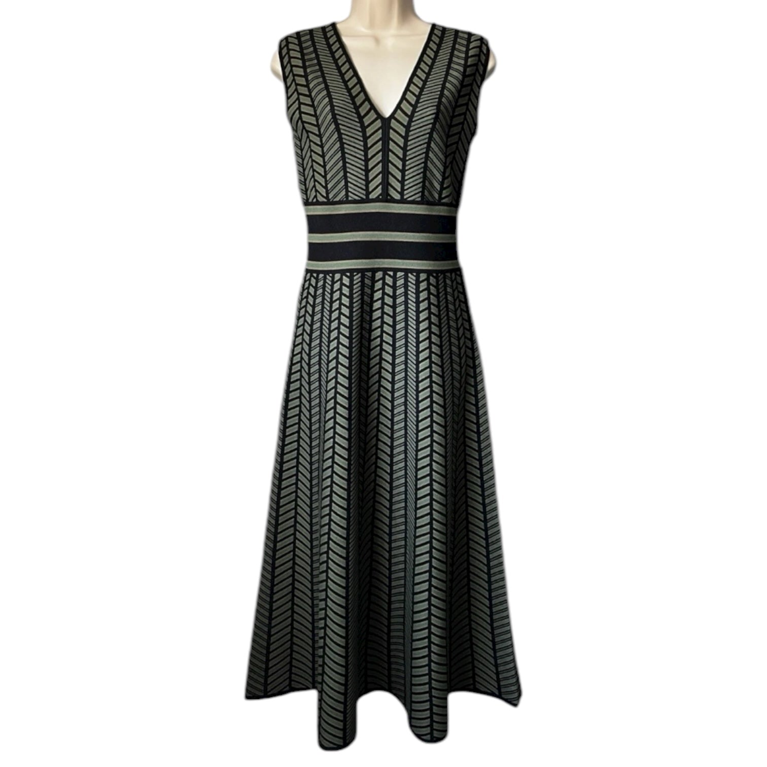 MaxMara Biavo Chevron Knit Midi Dress – M – pre-loved