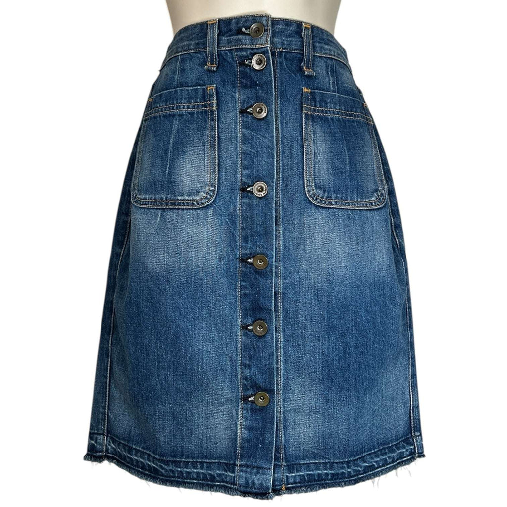 Rag & Bone Denim Mini Skirt – Patch Pockets, High Waisted, W25 – pre-loved