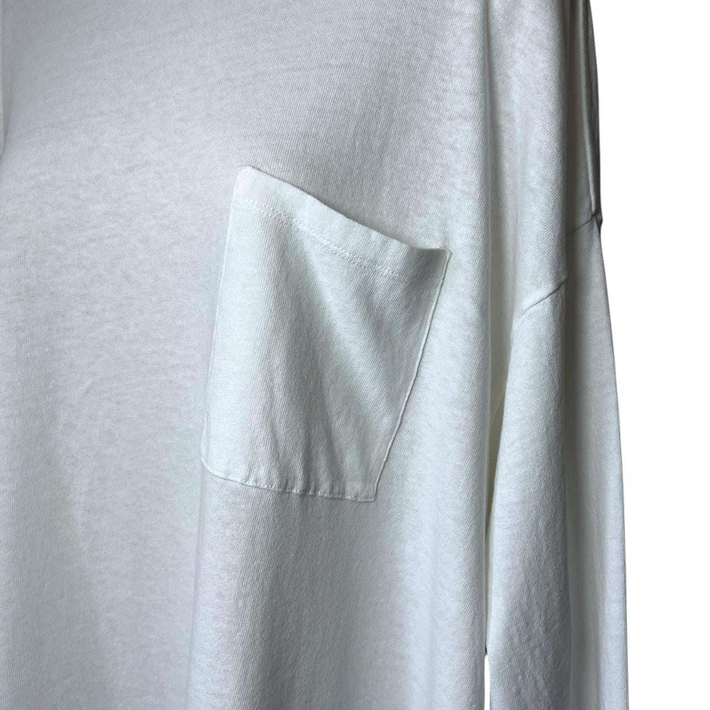 Khaite White Logo Patch Oversized Cotton Long Sleeve T-Shirt – XL