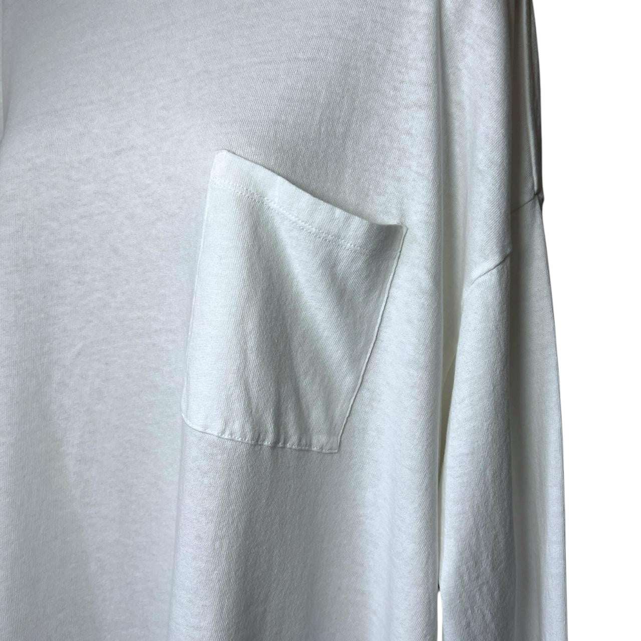 Khaite White Logo Patch Oversized Cotton Long Sleeve T-Shirt – XL