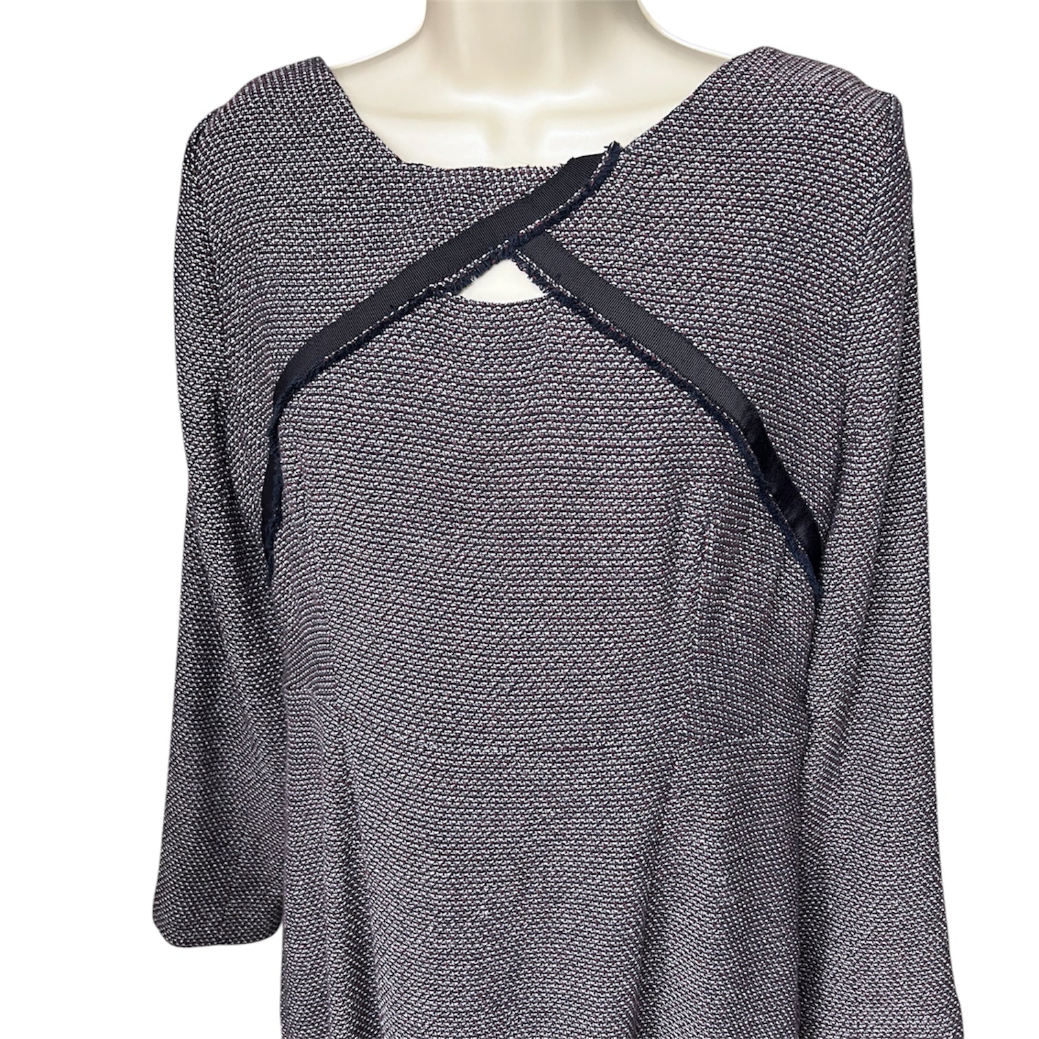 The Fold Tweed Cut-Out Midi Dress – UK14 – pre-loved