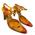Vintage Manolo Blahnik Cut-Out Leather Heels – Yellow & Red, IT 39.5