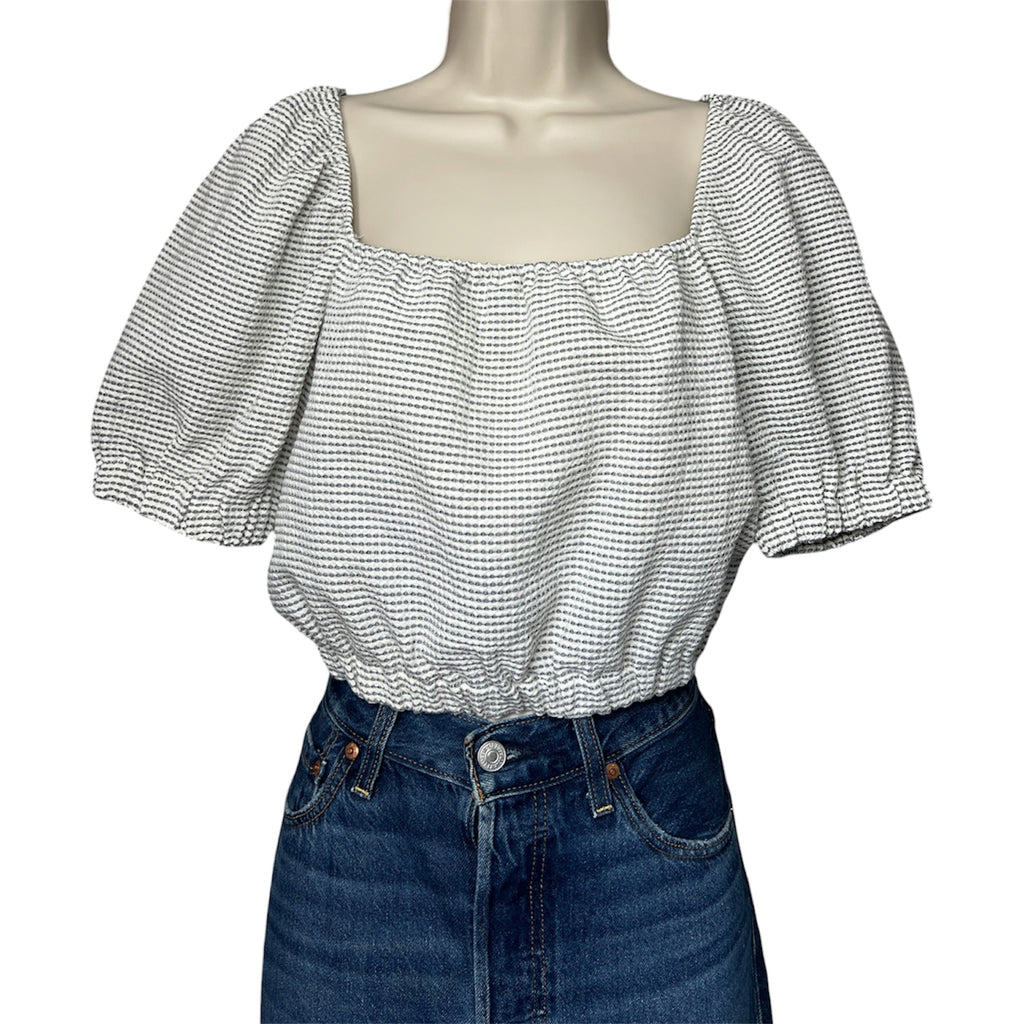 Casa Raki Organic Cotton Seersucker Crop Top – XS – pre-loved