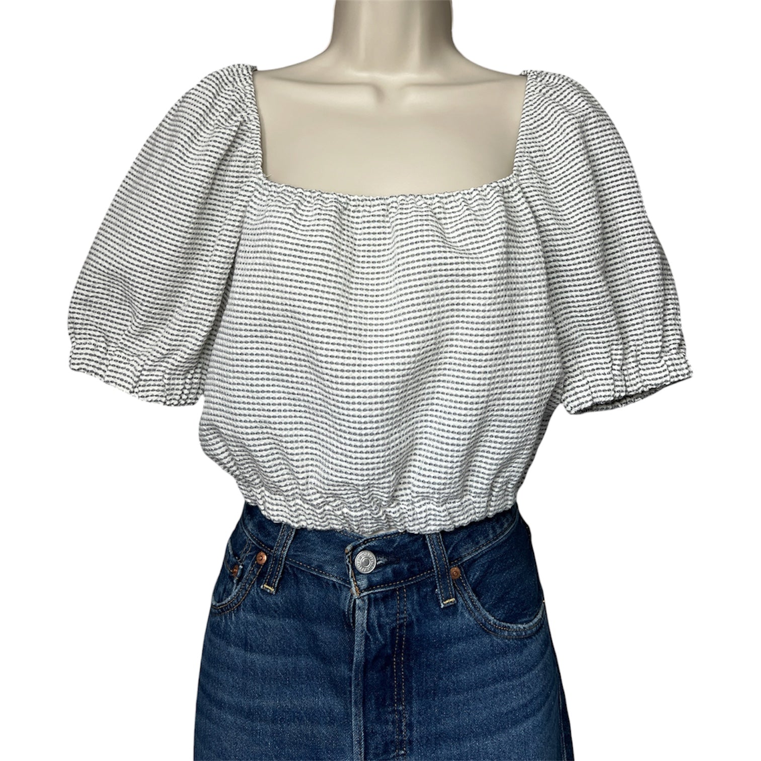Casa Raki Organic Cotton Seersucker Crop Top – XS – pre-loved