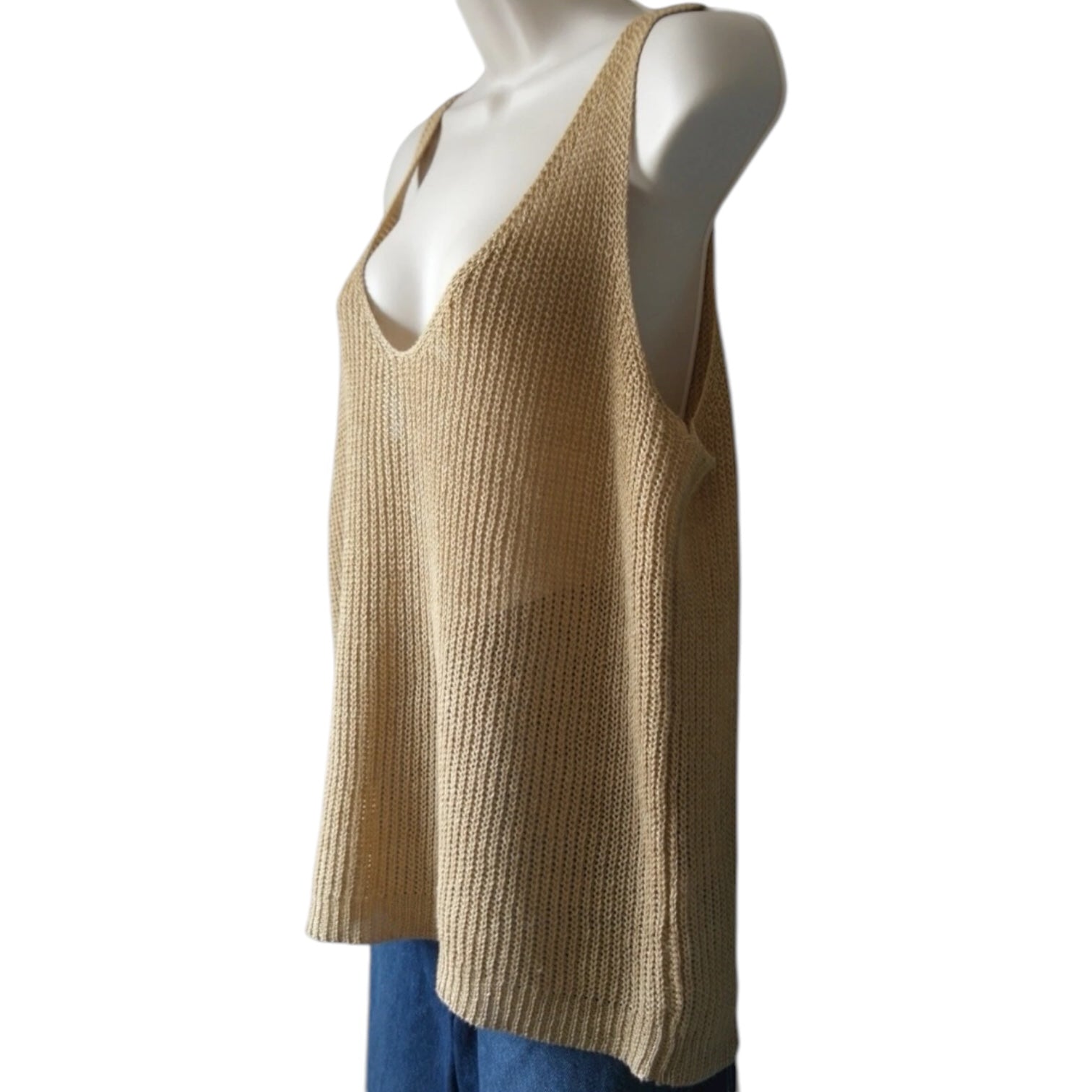 Nili Lotan Nala Linen Open-Knit Tank – L – pre-loved