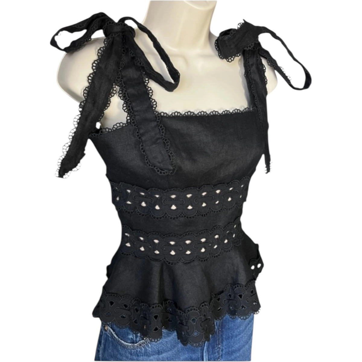 Zimmermann Kirra Linen Peplum Top – Size 0 (UK8) – pre-loved