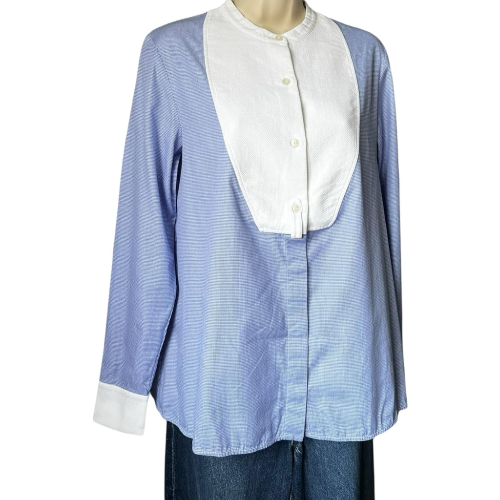 Stella McCartney Houndstooth Cotton Bib Button Shirt – IT38 – pre-loved