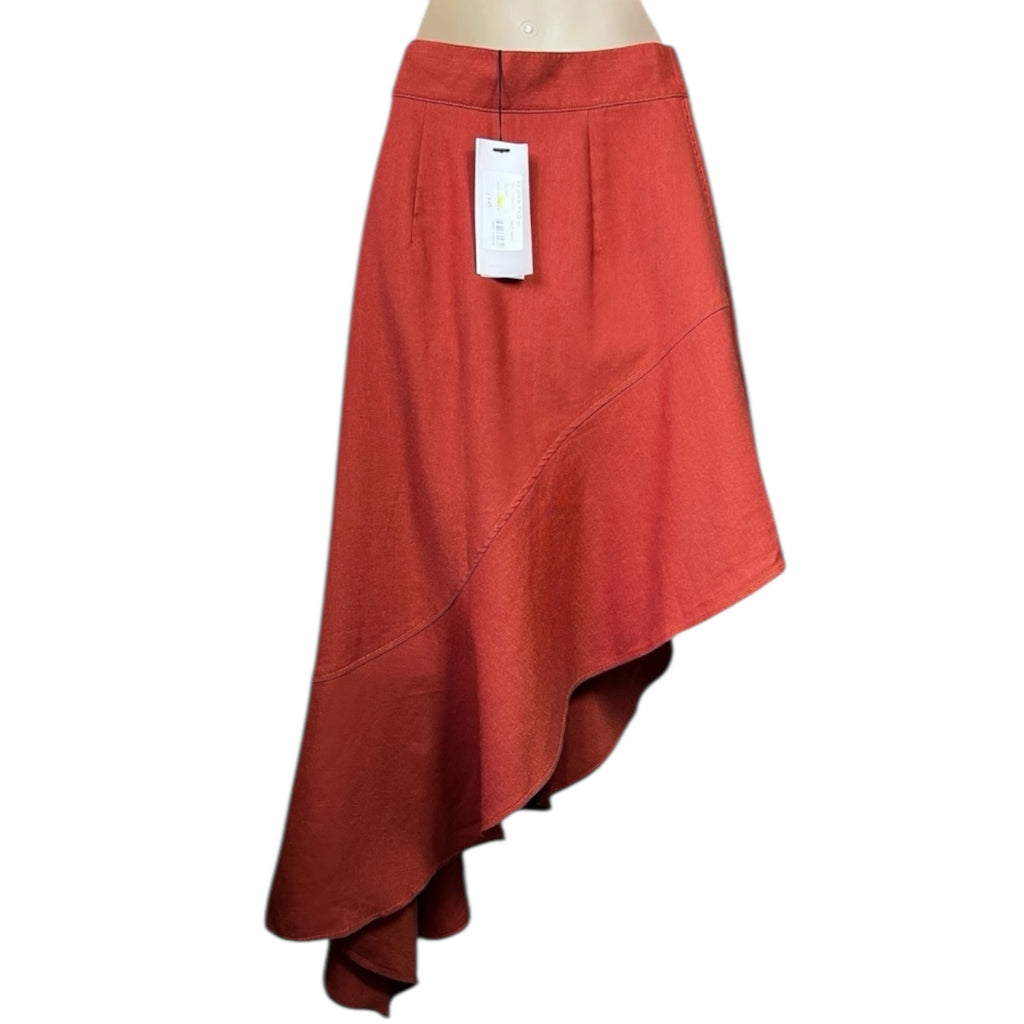 Rejina Pyo Linen Asymmetric Button Skirt – UK8