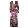 Vilagallo Floral Print Wrap Long Sleeve Midi Dress – EU40 (UK12)