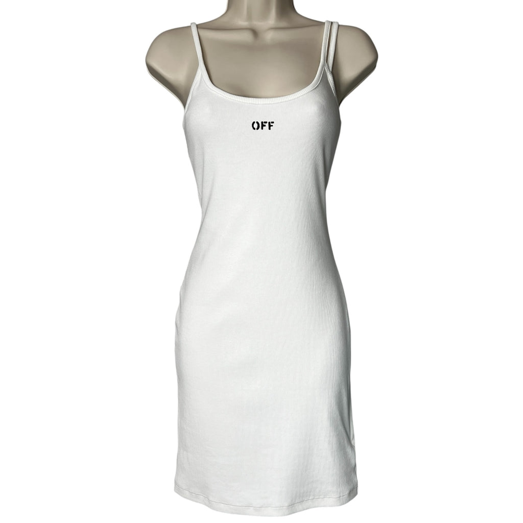Off-White Ribbed Logo Mini Dress – IT44 (UK12) – pre-loved