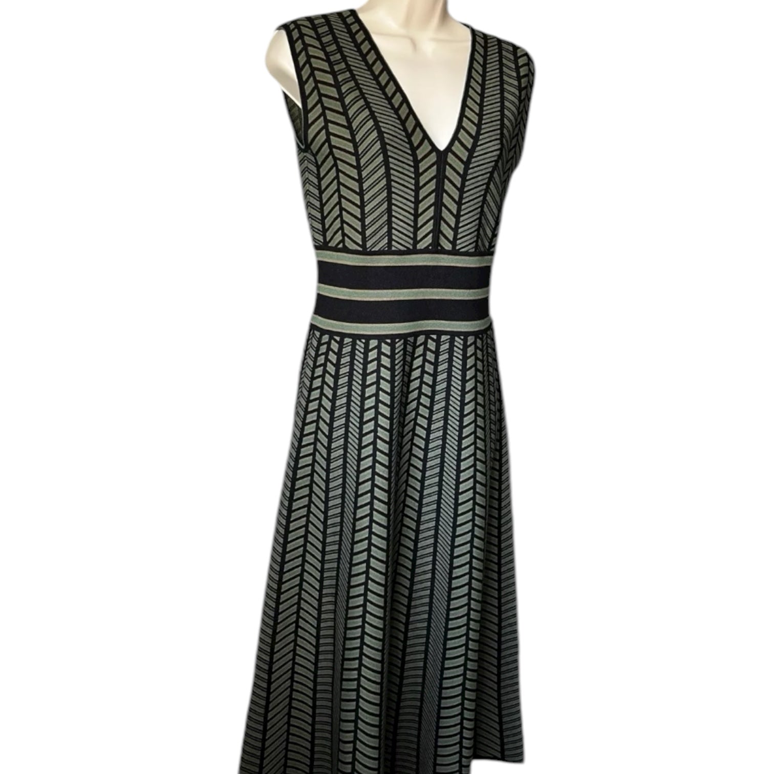 MaxMara Biavo Chevron Knit Midi Dress – M – pre-loved
