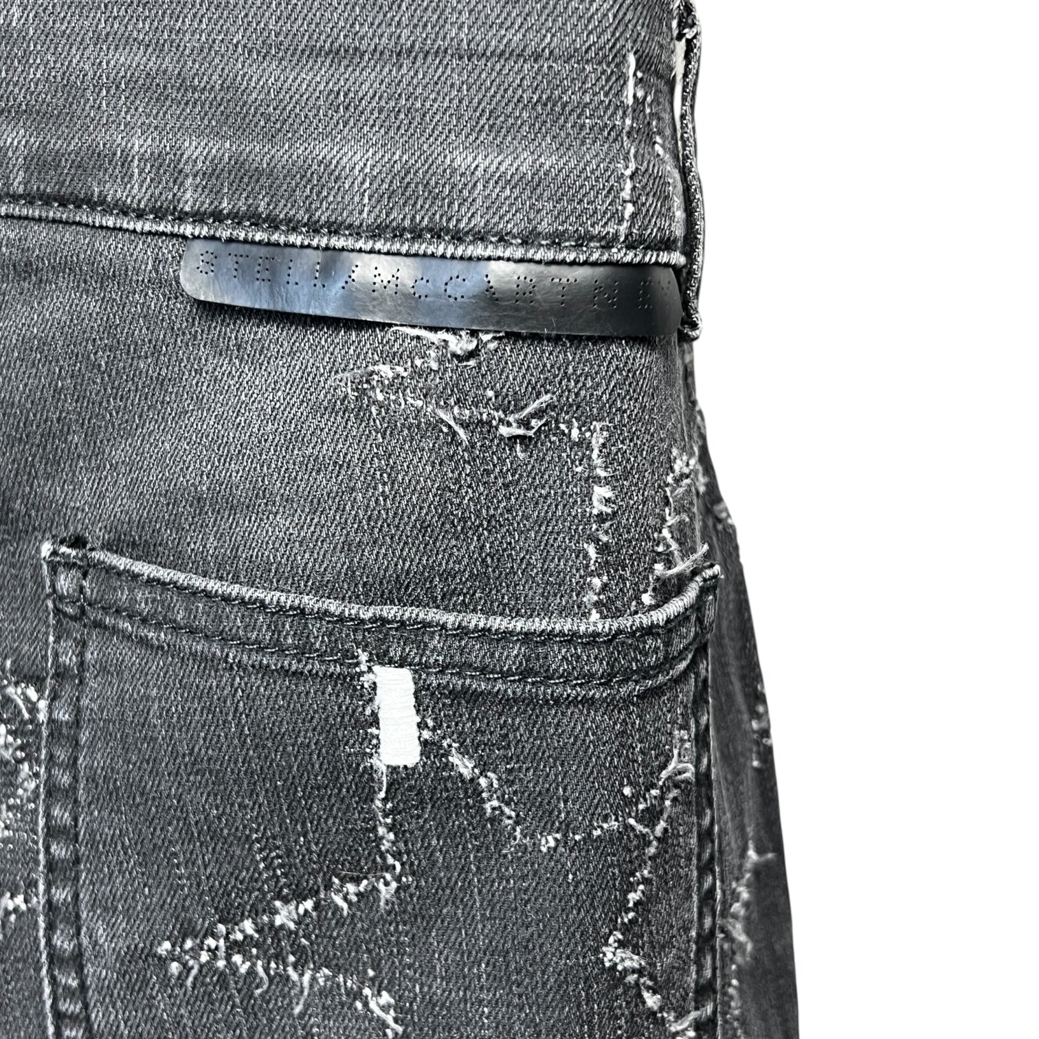 Stella McCartney Faded Black Star Bootcut Crop Jeans – 30 – pre-loved