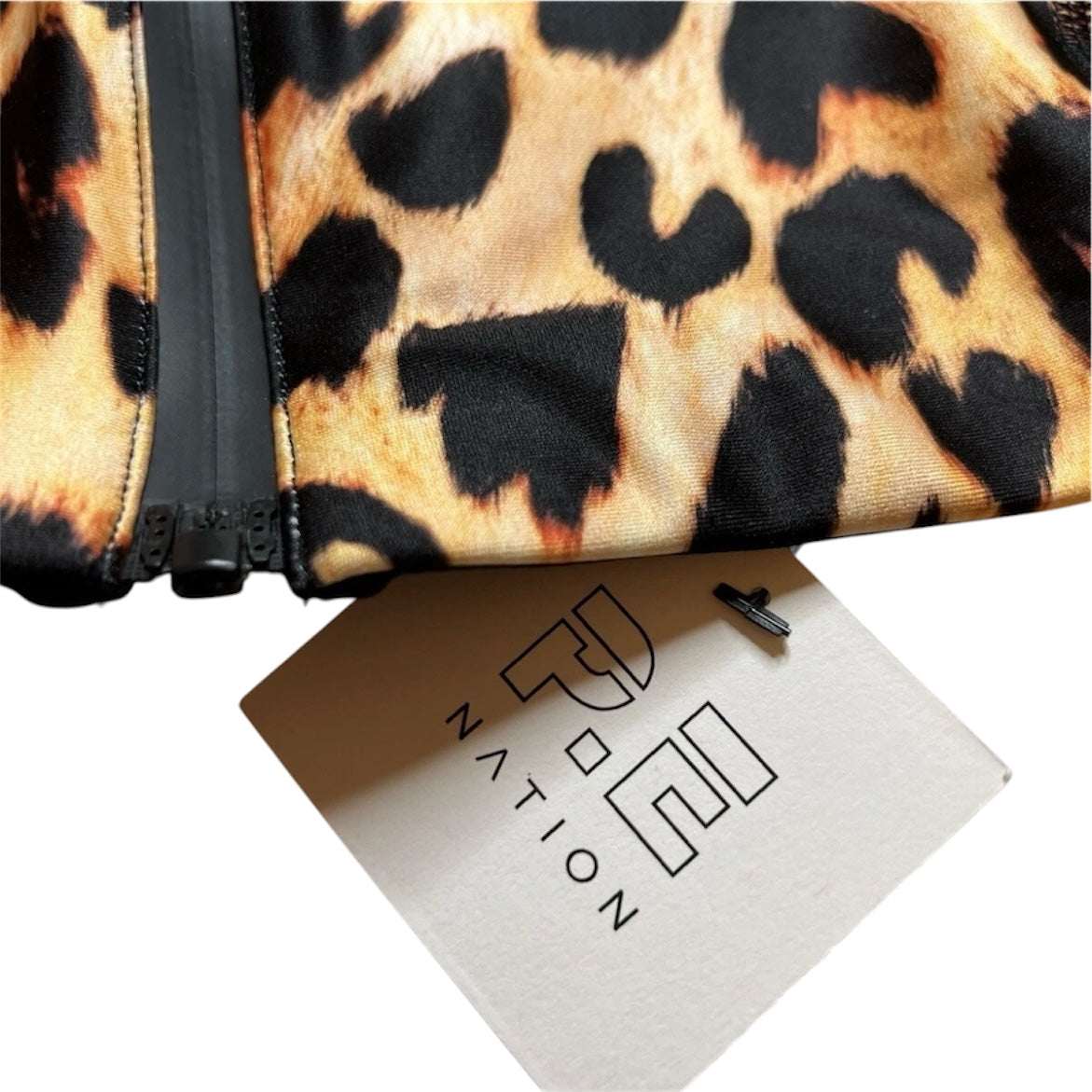 P.E Nation Leopard Zip Sports Bra Top – Size M