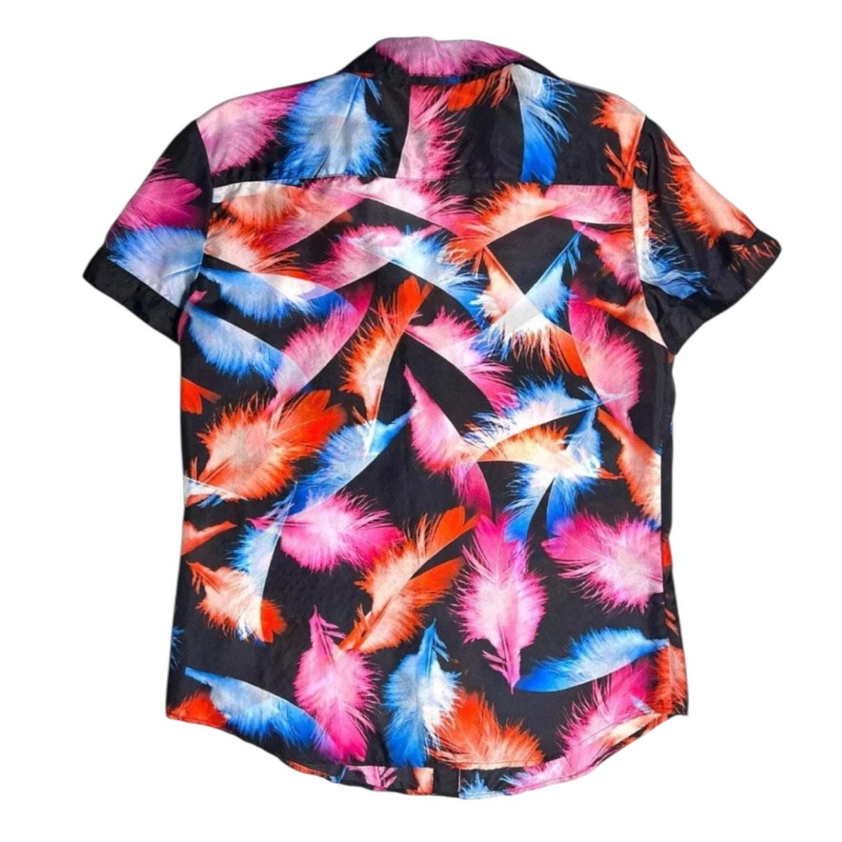 MCQ Alexander McQueen Silk Feather Fitted Button-Up Shirt – IT 44 – pre-loved