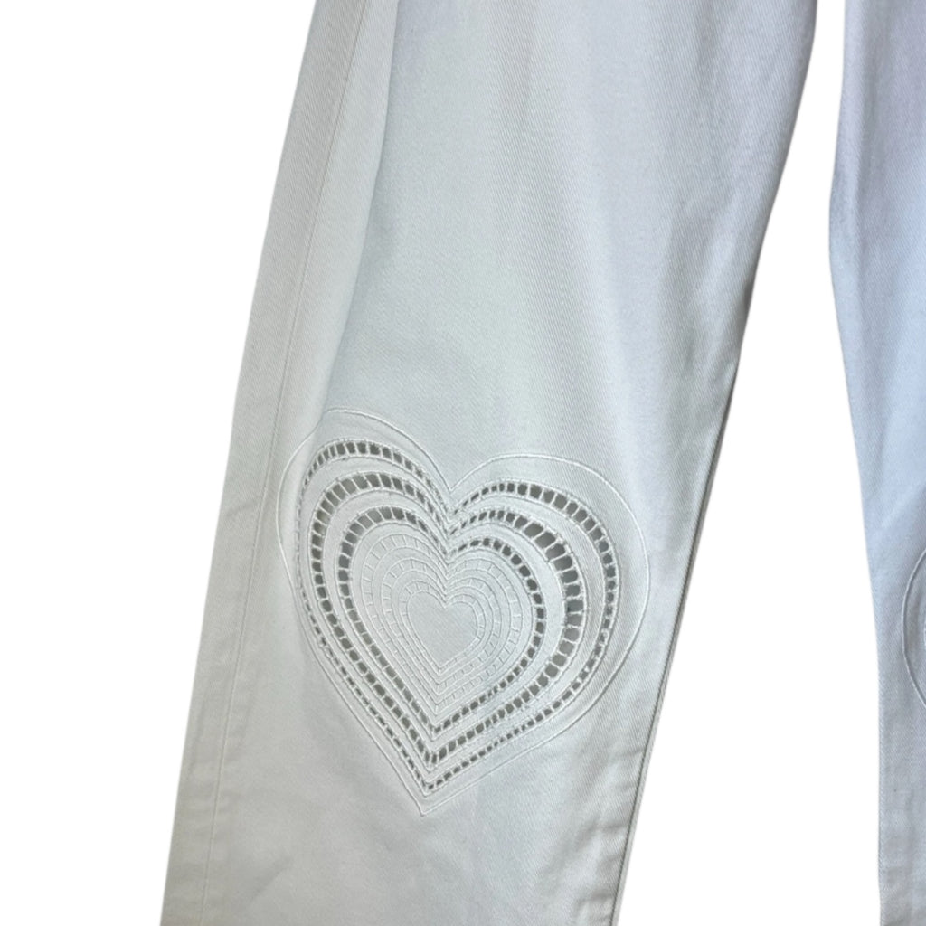 Christopher Kane Heart Embroidered Straight Boyfriend Jeans – 25 – pre-loved