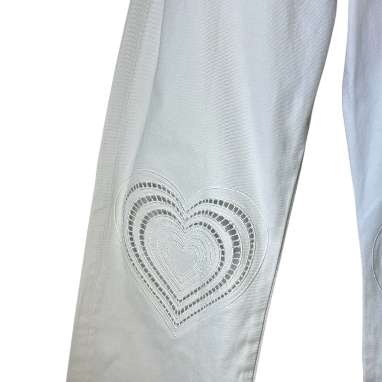 Christopher Kane Heart Embroidered Straight Boyfriend Jeans – 25 – pre-loved