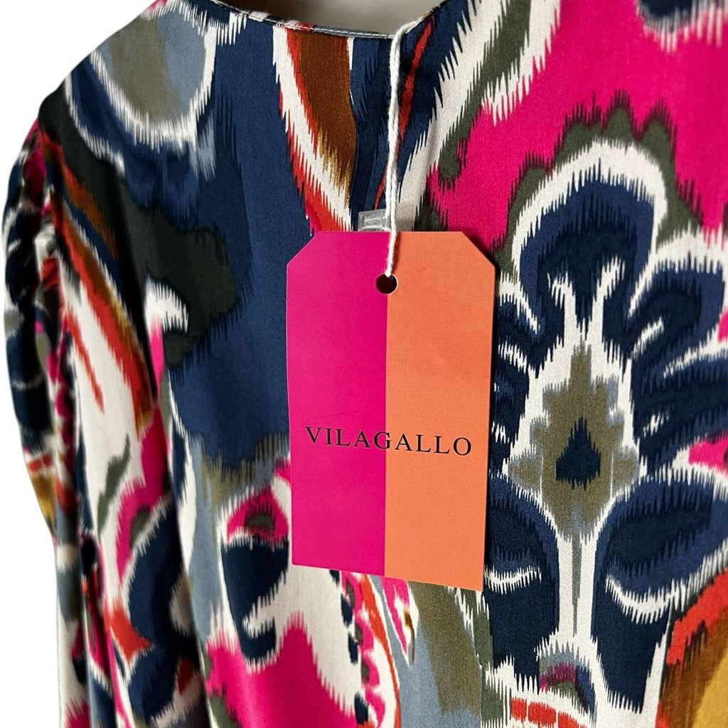 Vilagallo Floral Print Wrap Long Sleeve Midi Dress – EU40 (UK12)